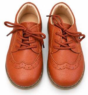 MG Baby Classic Lace-Up School Uniform Oxford Dress Shoes in Brown